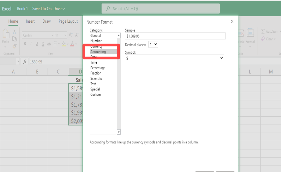 Apply an Accounting Number Format in Excel - Computing.net