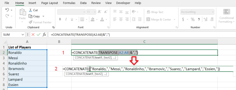 How to Convert Column List to Comma Separated List in Excel - Computing.net